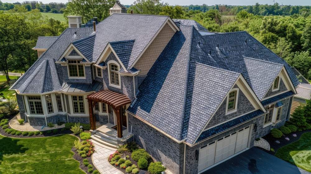beautiful house with roofing